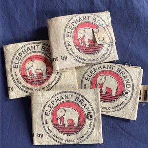 Wallets made from Cambodian Recycled Cement Bags